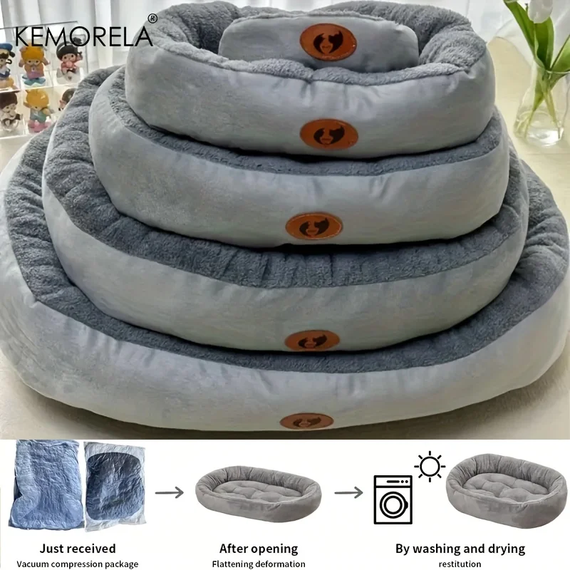 Cozy Oval Snuggle Pet Bed, Plush & Thickened Cat - Image 4