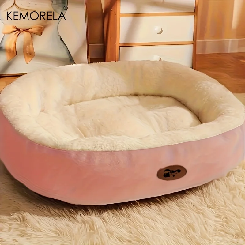 Cozy Oval Snuggle Pet Bed, Plush & Thickened Cat - Image 5