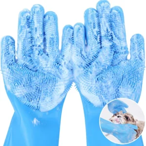 Pet Grooming Gloves Dog Cat Bathing Cleaning Glove