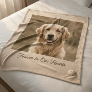 Custom Pet Memorial Blanket– Upload Your Dog or Cat Picture