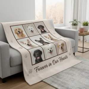 Custom Pet Collage Blanket– Upload Your Dog or Cat Picture