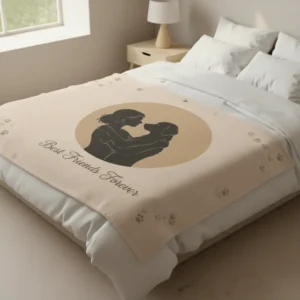 Custom Pet and Owner Blanket– Upload Your Dog or Cat Picture